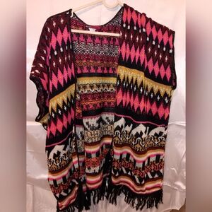 Chic Bohemian Women's Tunic with Pink and Yellow Accents